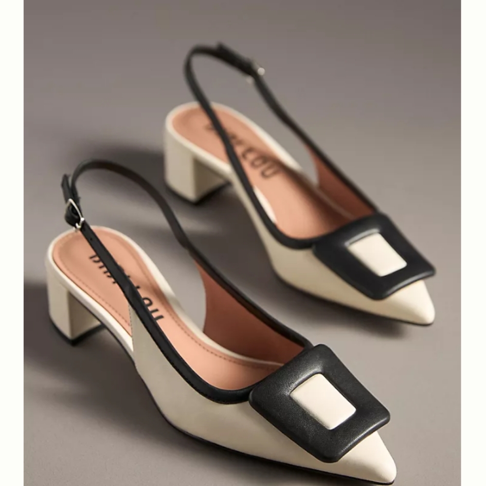 Chic Two-Tone Slingback Heels